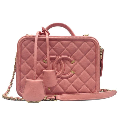 100% Authentic CHANEL Vanity Case Pink Leather Shoulder Bag - Luxury Cheaper LLC