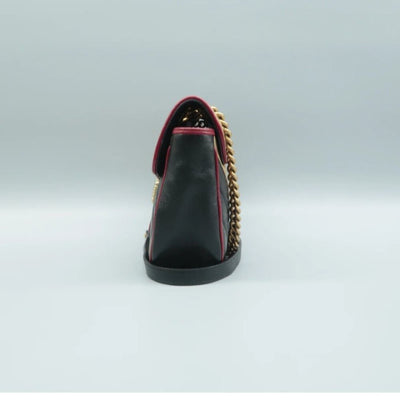 100% Authentic GUCCI GG Marmont Black&Beige Leather Shoulder Bag - Luxury Cheaper LLC