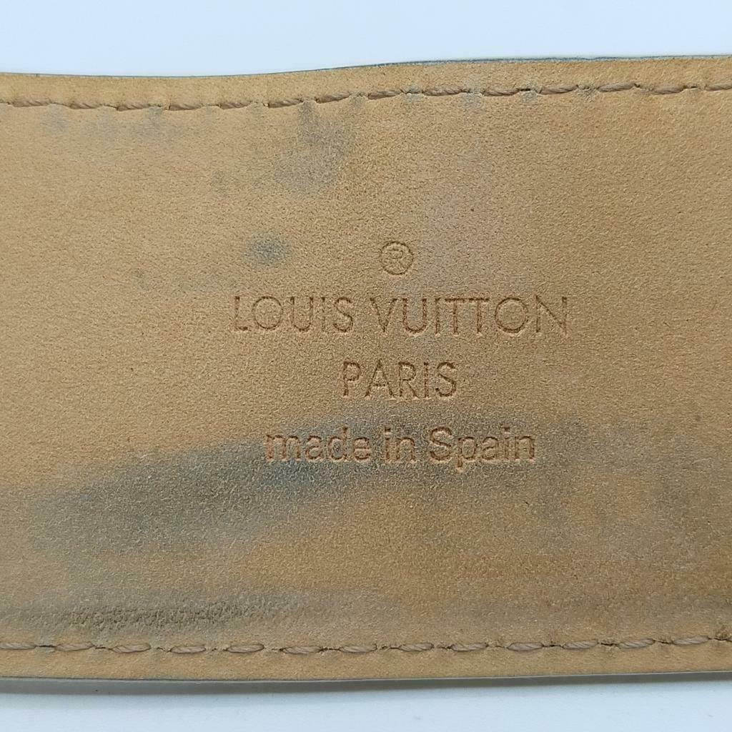 Authentic Louis Vuitton Damier Azur Gold Buckle Belt - Luxury Cheaper