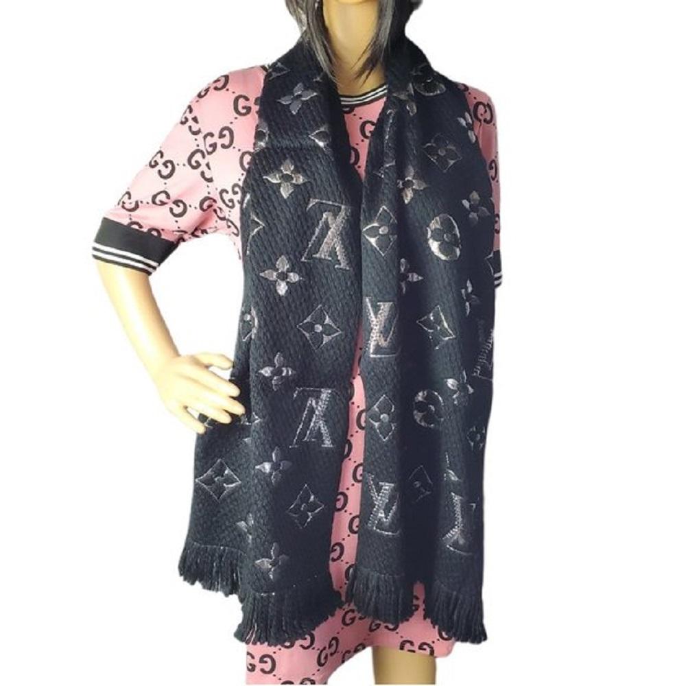 Logomania scarf Louis Vuitton Black in Cotton - 29131936