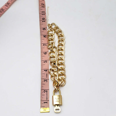 100% Auth Louis Vuitton Lock and Key Gold Color with Gold Plated Chain Necklace - Luxury Cheaper LLC