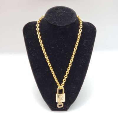 100% Auth Louis Vuitton Lock & Key w/ 18k Gold Plated Chain Necklace - Luxury Cheaper LLC