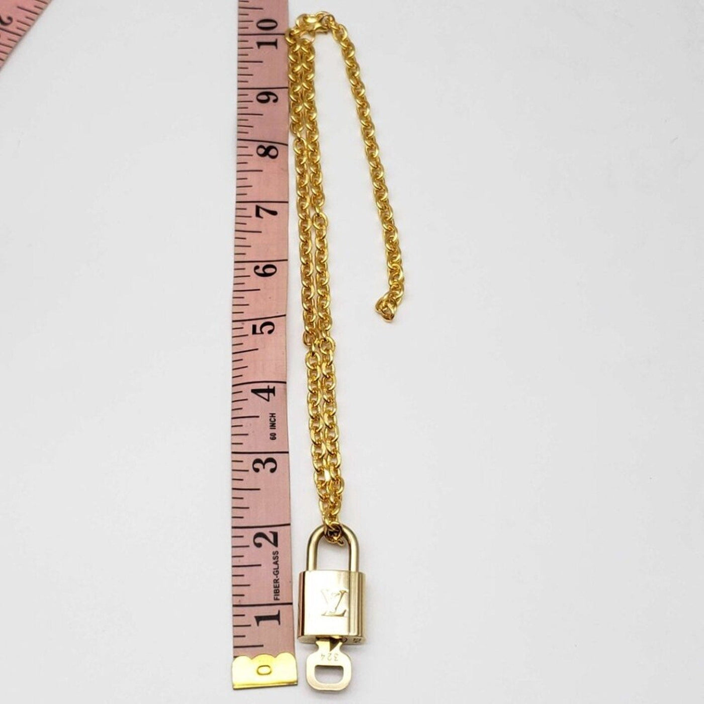 100% Auth Louis Vuitton Lock & Key w/ 18k Gold Plated Chain Necklace - Luxury Cheaper LLC