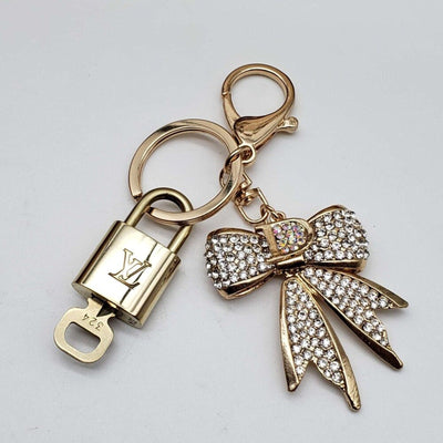 100% Auth Louis Vuitton Lock & Key with unbranded Bagcharm, Keycharm, Keychain - Luxury Cheaper LLC