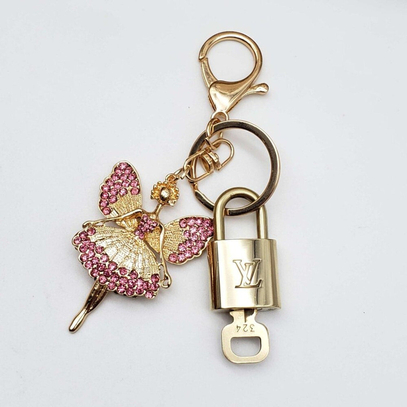 100% Auth Louis Vuitton Lock & Key with unbranded Bagcharm, Keycharm, Keychain - Luxury Cheaper LLC