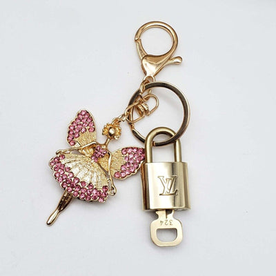 100% Auth Louis Vuitton Lock & Key with unbranded Bagcharm, Keycharm, Keychain - Luxury Cheaper LLC