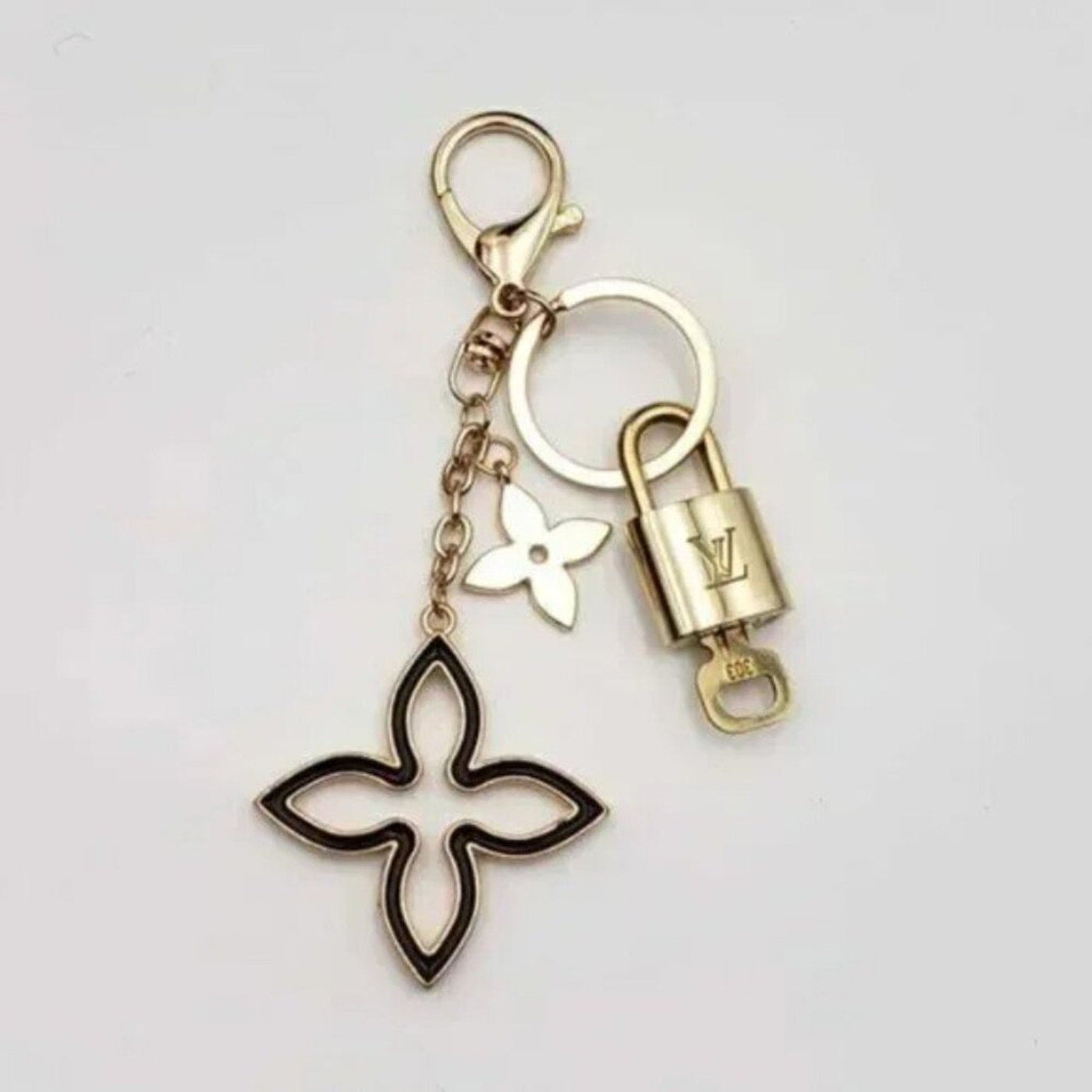 100% Auth Louis Vuitton Lock & Key with unbranded Bagcharm, Keycharm, Keychain - Luxury Cheaper LLC