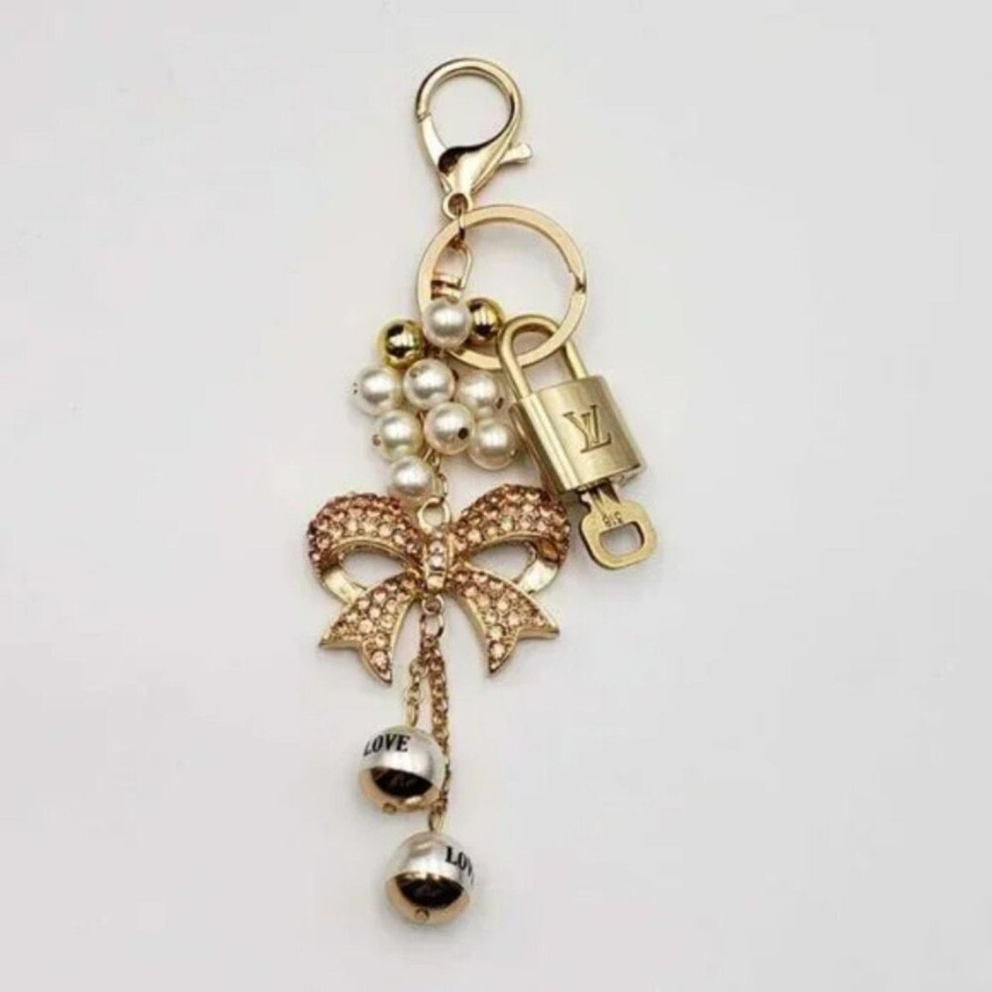 100% Auth Louis Vuitton Lock & Key with unbranded Bagcharm, Keycharm, Keychain - Luxury Cheaper LLC