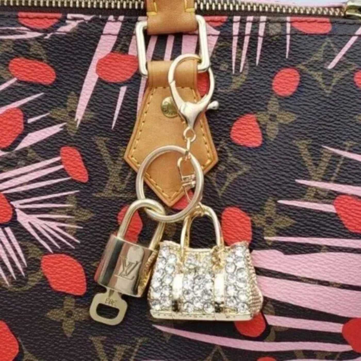 100% Auth Louis Vuitton Lock & Key with unbranded Bagcharm, Keycharm, Keychain - Luxury Cheaper LLC