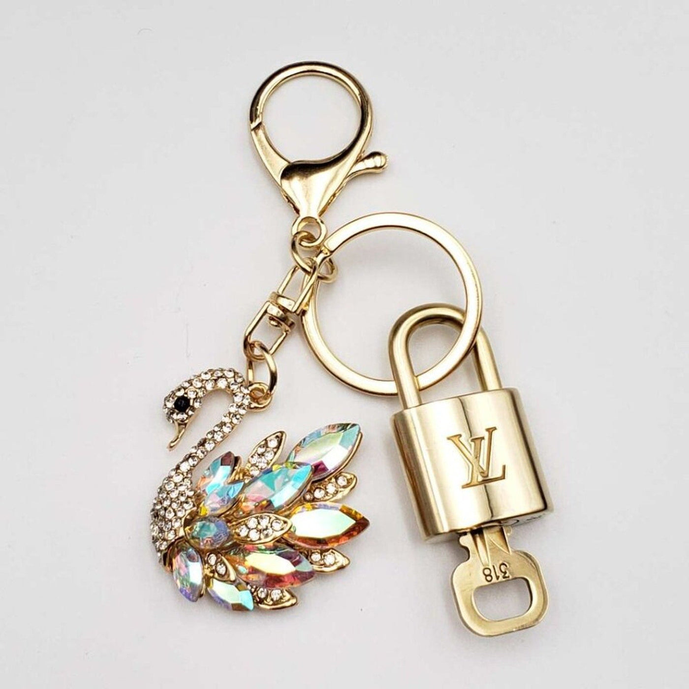 100% Auth Louis Vuitton Lock & Key with unbranded Bagcharm, Keycharm, Keychain - Luxury Cheaper LLC