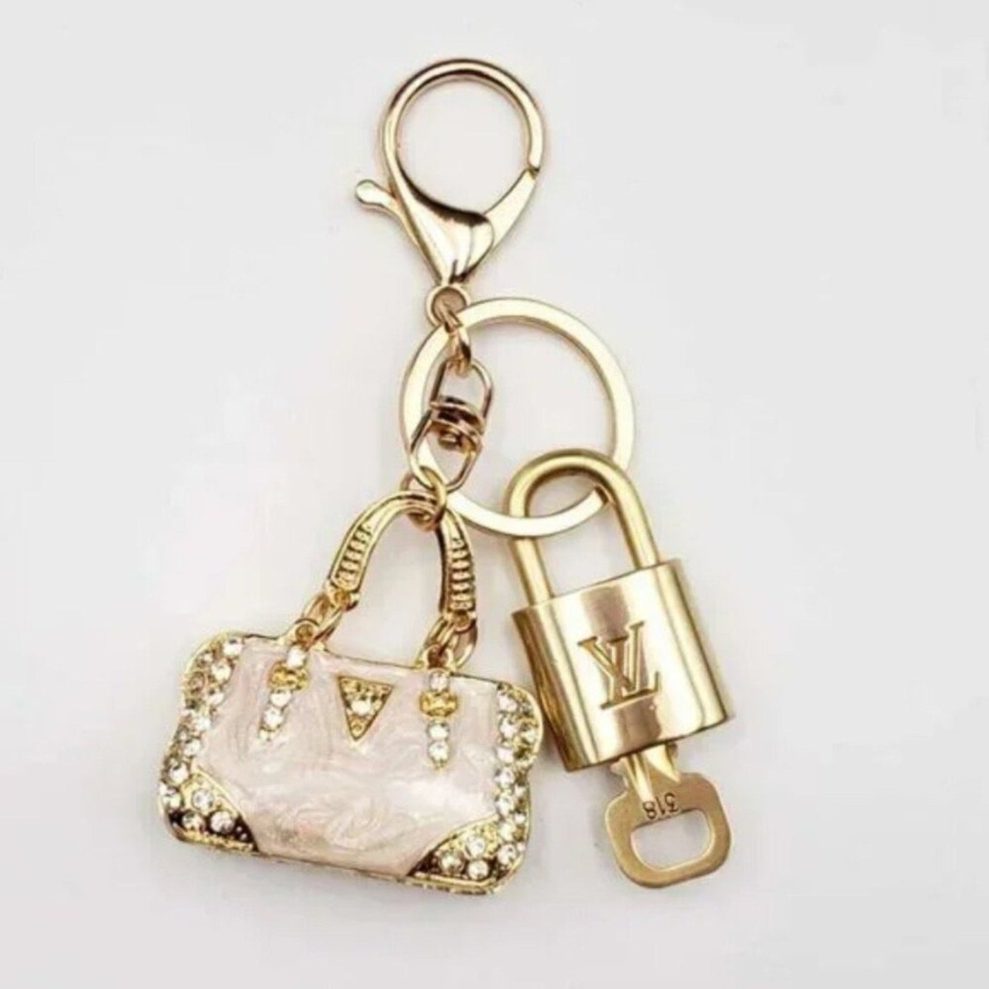 100% Auth Louis Vuitton Lock & Key with unbranded Bagcharm, Keycharm, Keychain - Luxury Cheaper LLC