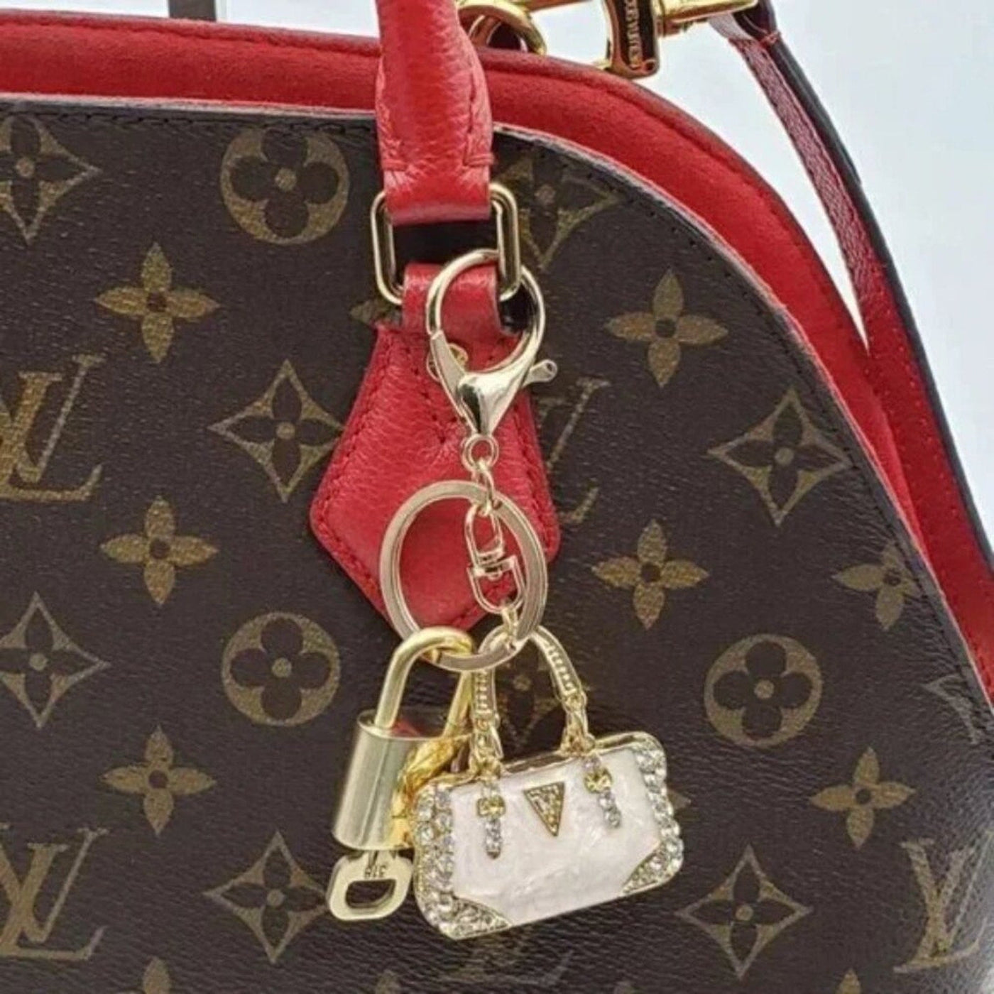 100% Auth Louis Vuitton Lock & Key with unbranded Bagcharm, Keycharm, Keychain - Luxury Cheaper LLC