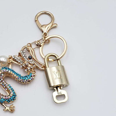 \100% Auth Louis Vuitton Lock & Key with unbranded Bagcharm, Keycharm, Keychain - Luxury Cheaper LLC