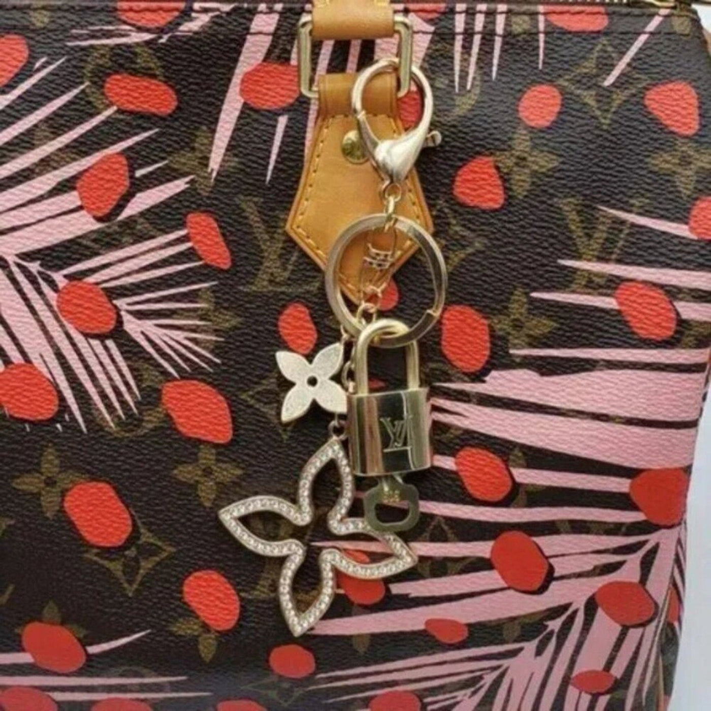 100% Auth Louis Vuitton Lock & Key with unbranded Bagcharm, Keycharm, Keychain - Luxury Cheaper LLC