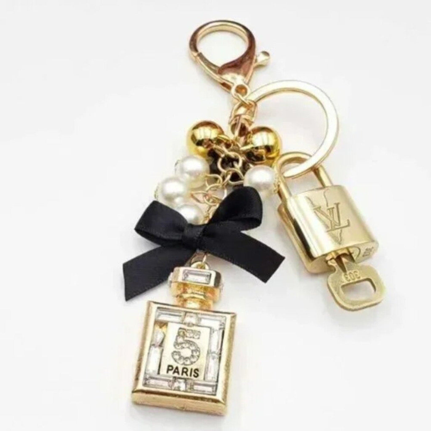 100% Auth Louis Vuitton Lock & Key with unbranded Bagcharm, Keycharm, Keychain - Luxury Cheaper LLC