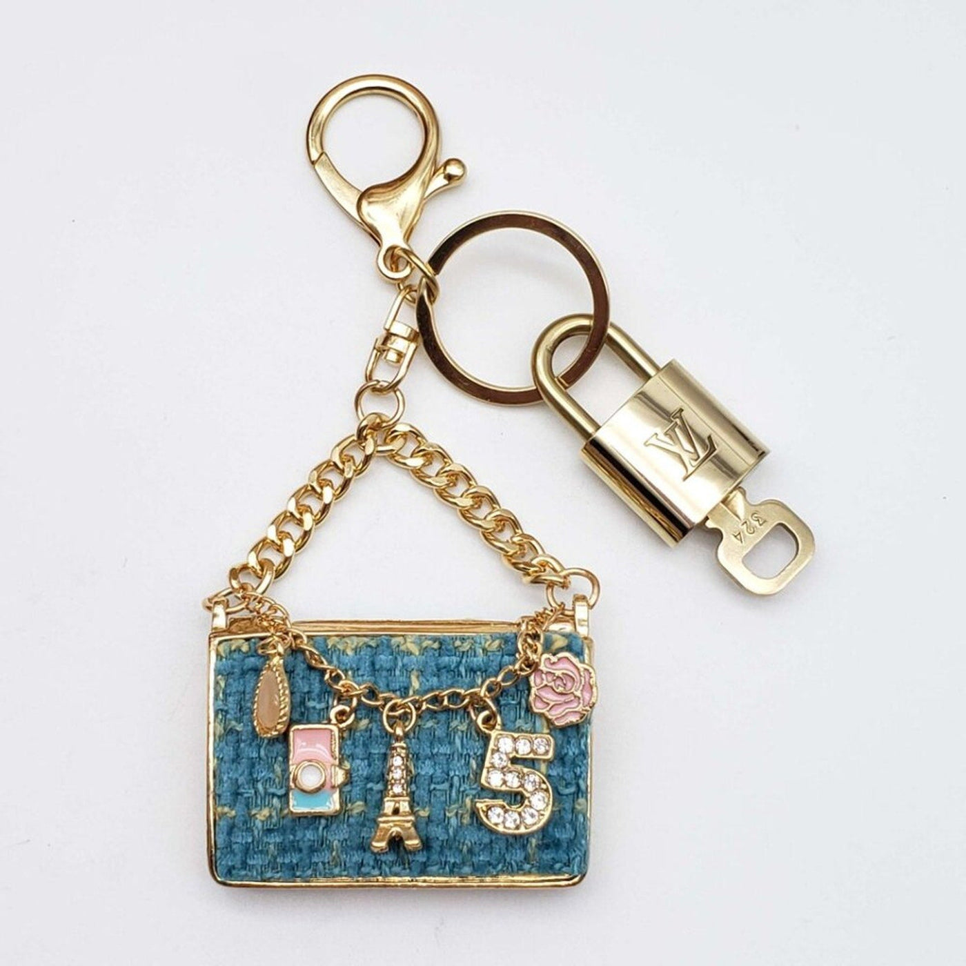 100% Auth Louis Vuitton Lock & Key with unbranded Bagcharm, Keycharm, Keychain - Luxury Cheaper LLC