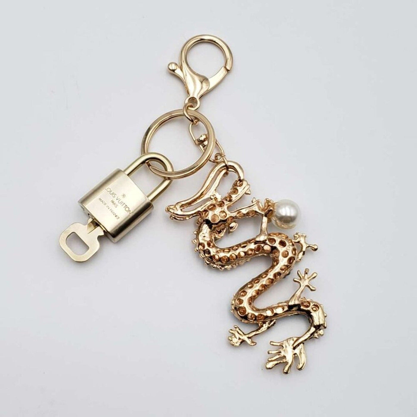 \100% Auth Louis Vuitton Lock & Key with unbranded Bagcharm, Keycharm, Keychain - Luxury Cheaper LLC