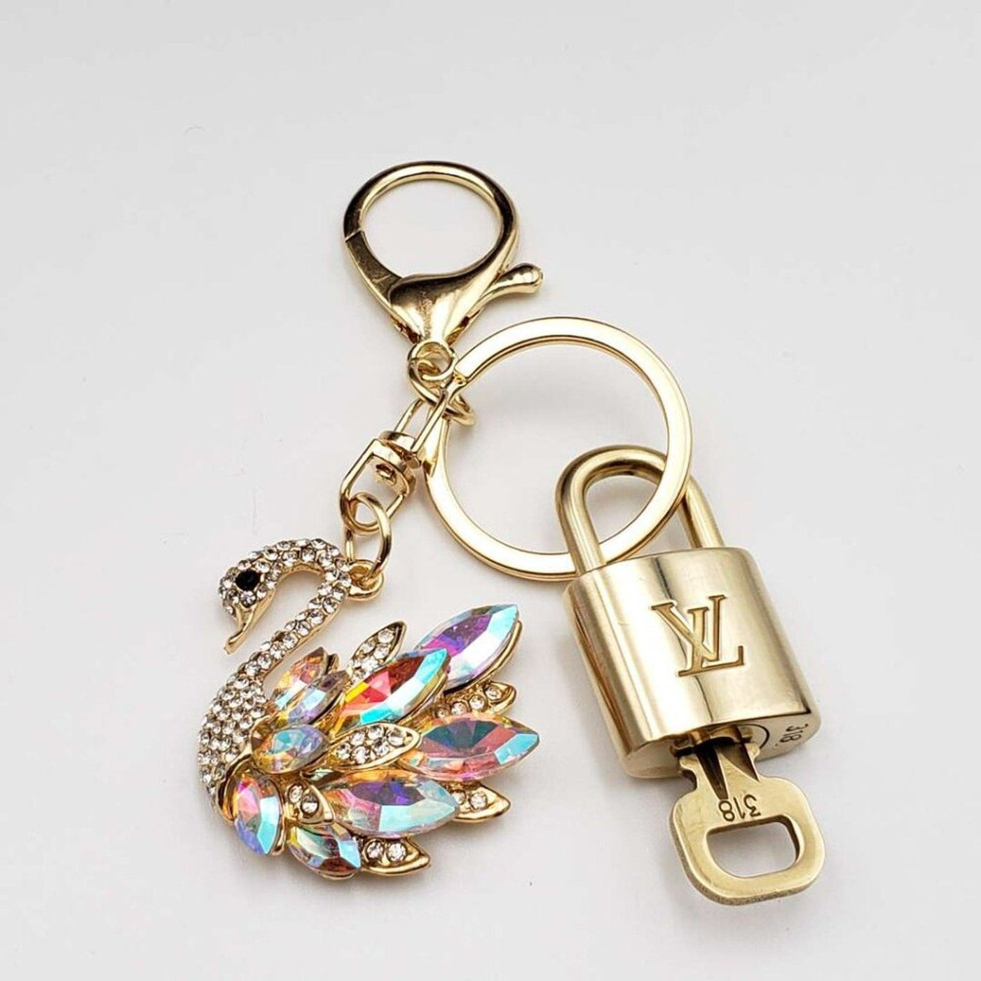 100% Auth Louis Vuitton Lock & Key with unbranded Bagcharm, Keycharm, Keychain - Luxury Cheaper LLC