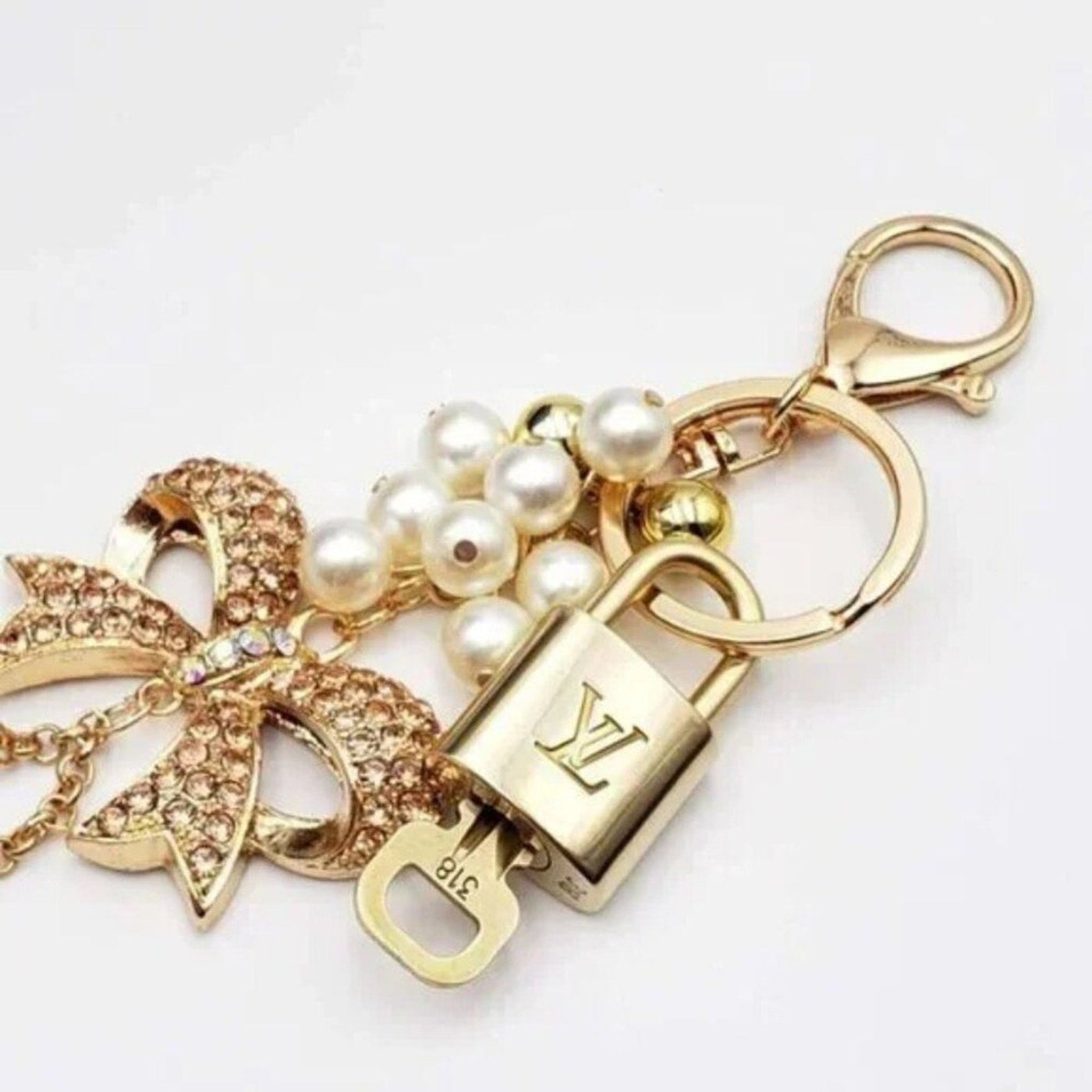 100% Auth Louis Vuitton Lock & Key with unbranded Bagcharm, Keycharm, Keychain - Luxury Cheaper LLC