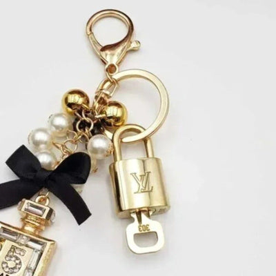 100% Auth Louis Vuitton Lock & Key with unbranded Bagcharm, Keycharm, Keychain - Luxury Cheaper LLC