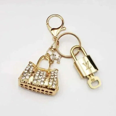 100% Auth Louis Vuitton Lock & Key with unbranded Bagcharm, Keycharm, Keychain - Luxury Cheaper LLC