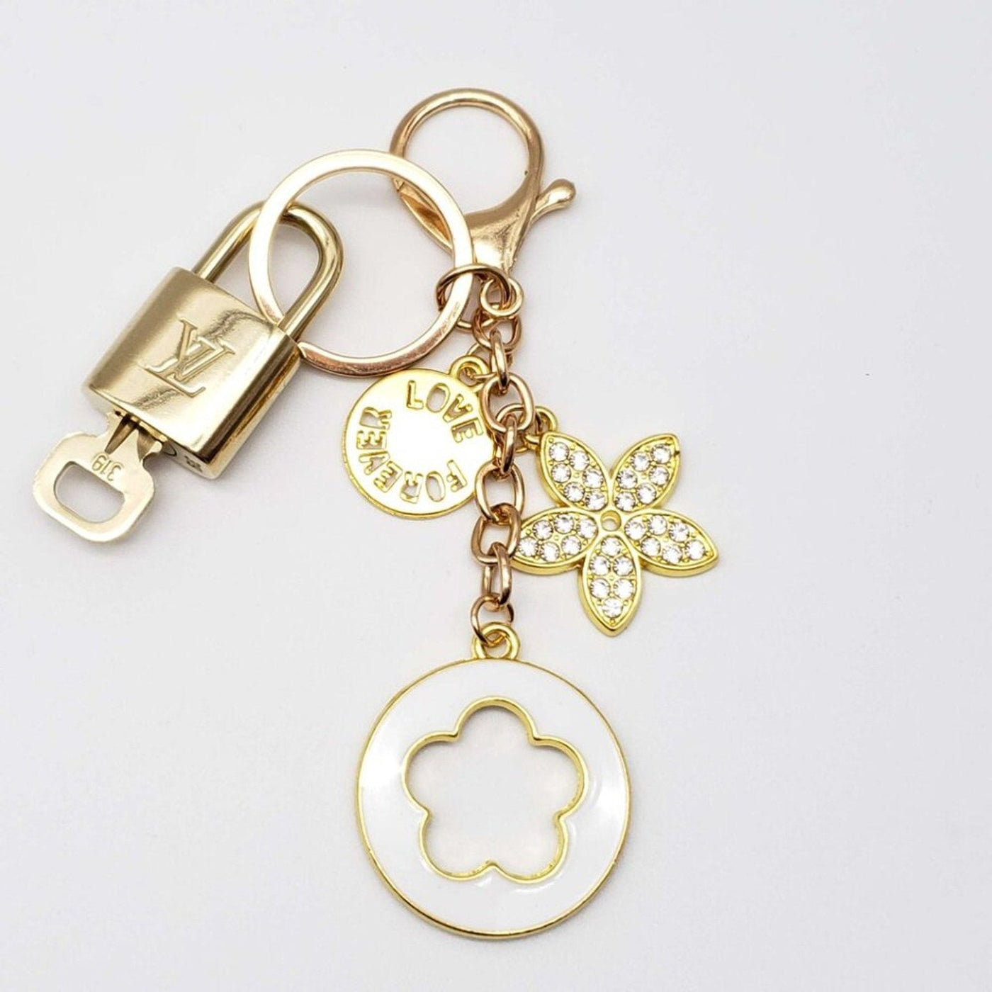 100% Auth Louis Vuitton Lock & Key with unbranded Bagcharm, Keycharm, Keychain - Luxury Cheaper LLC