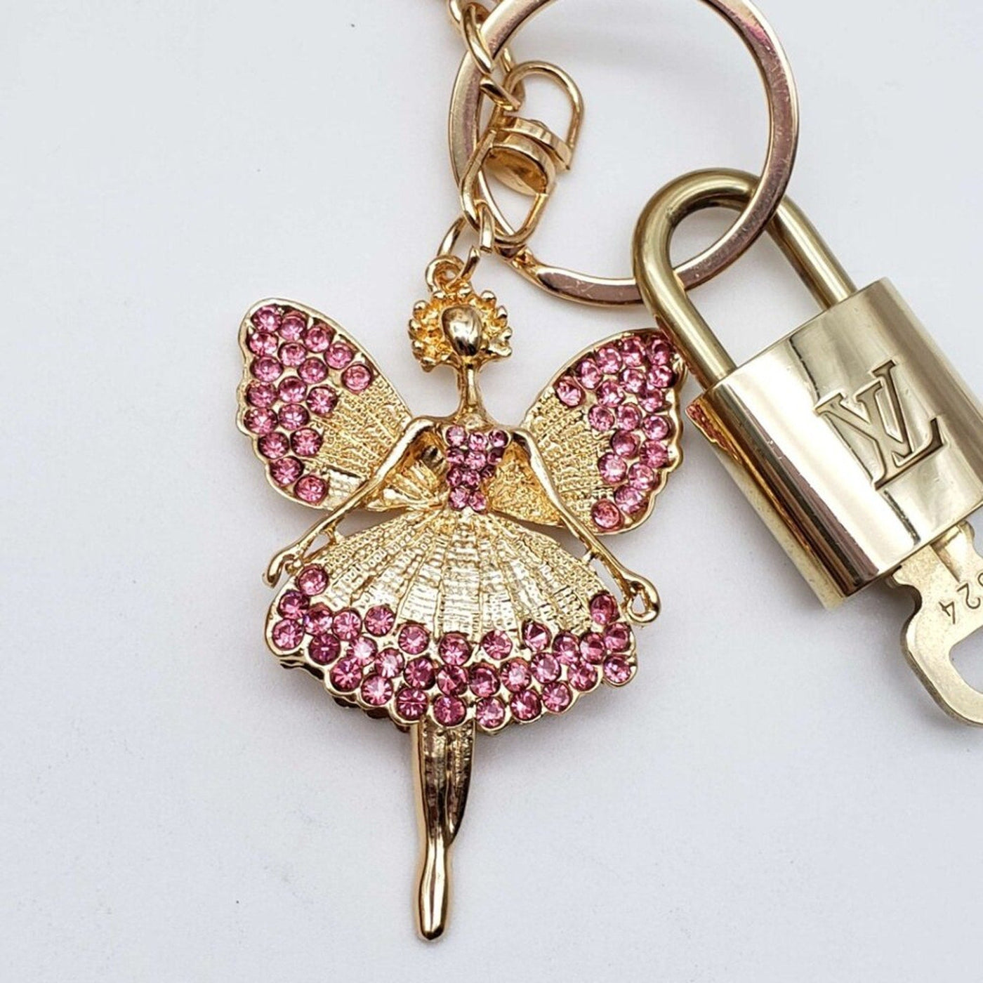 100% Auth Louis Vuitton Lock & Key with unbranded Bagcharm, Keycharm, Keychain - Luxury Cheaper LLC