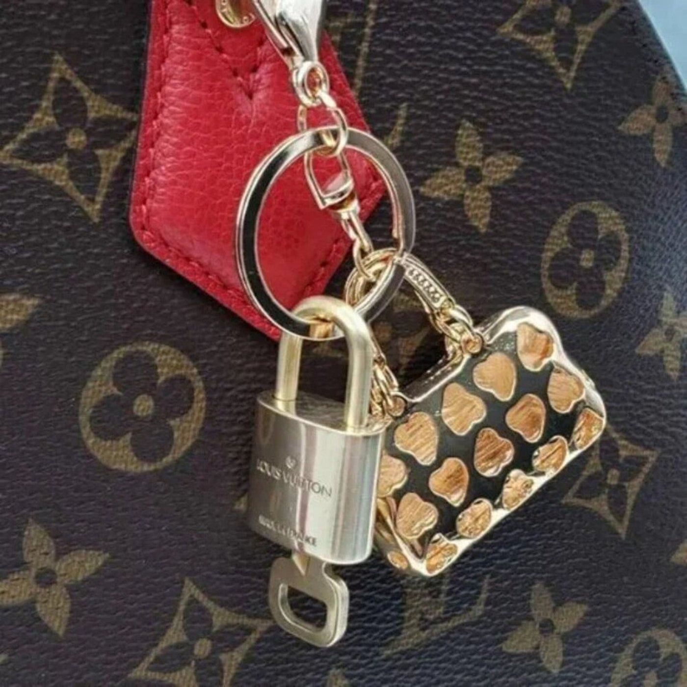 100% Auth Louis Vuitton Lock & Key with unbranded Bagcharm, Keycharm, Keychain - Luxury Cheaper LLC