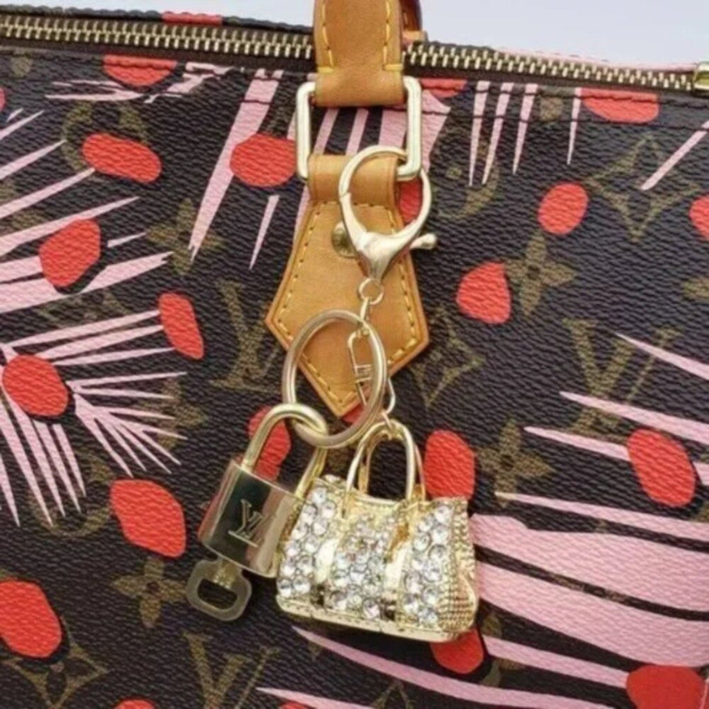 100% Auth Louis Vuitton Lock & Key with unbranded Bagcharm, Keycharm, Keychain - Luxury Cheaper LLC