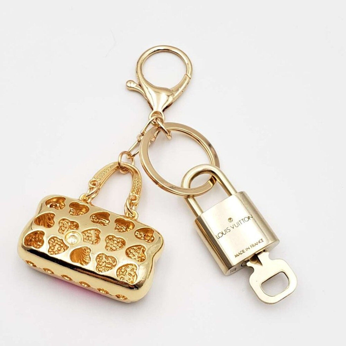 100% Auth Louis Vuitton Lock & Key with unbranded Bagcharm, Keycharm, Keychain - Luxury Cheaper LLC