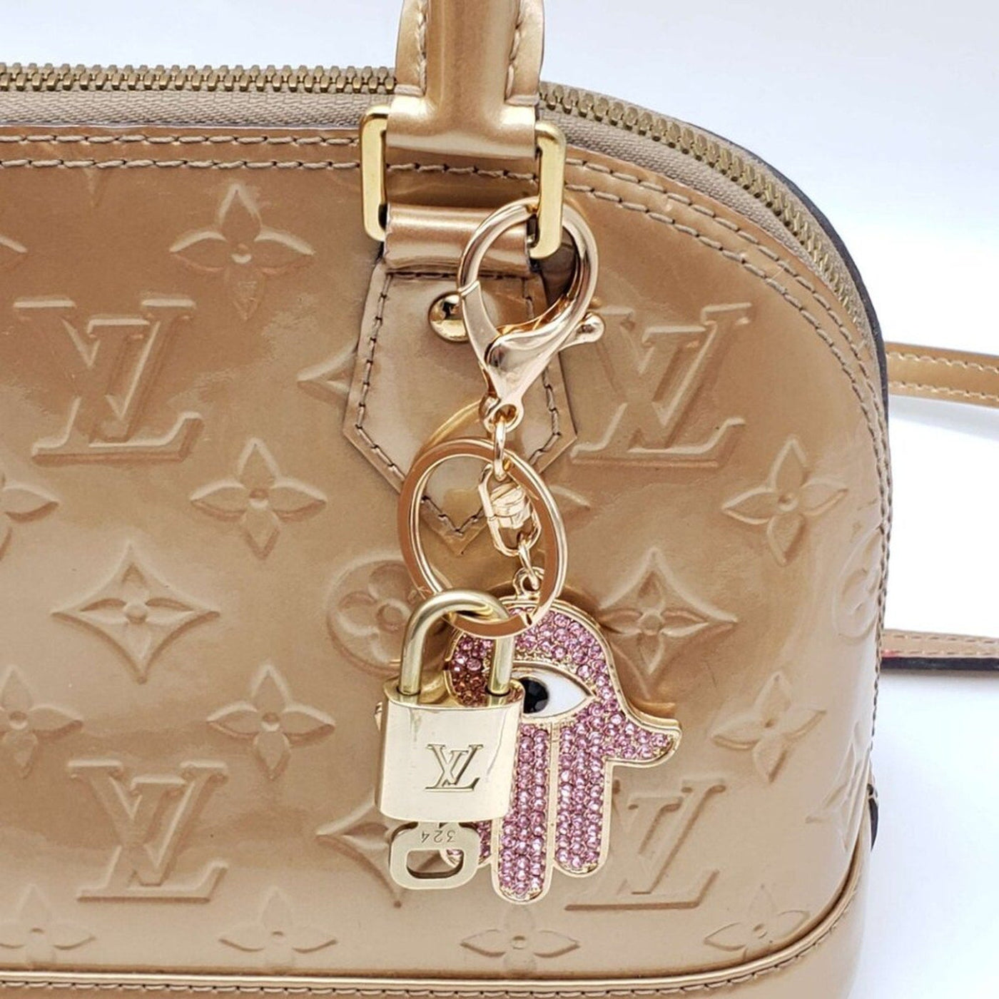 100% Auth Louis Vuitton Lock & Key with unbranded Bagcharm, Keycharm, Keychain - Luxury Cheaper LLC