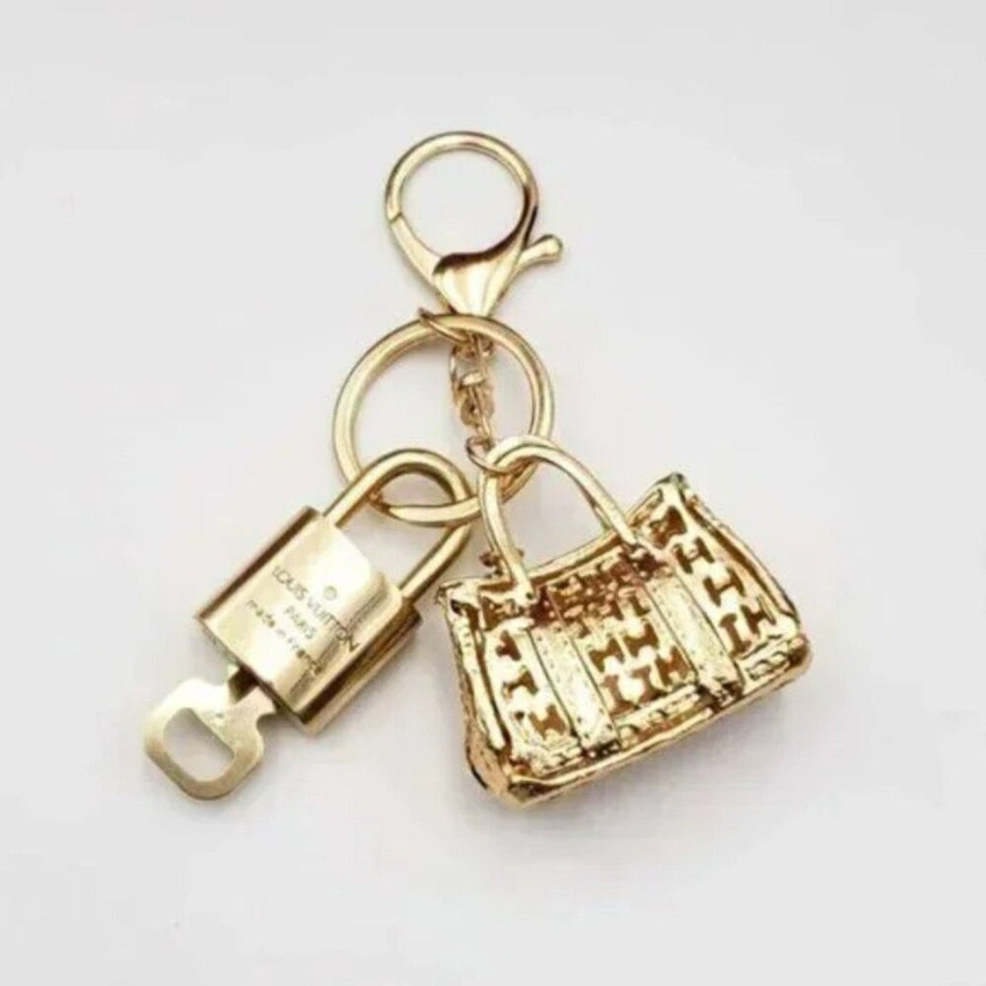 100% Auth Louis Vuitton Lock & Key with unbranded Bagcharm, Keycharm, Keychain - Luxury Cheaper LLC