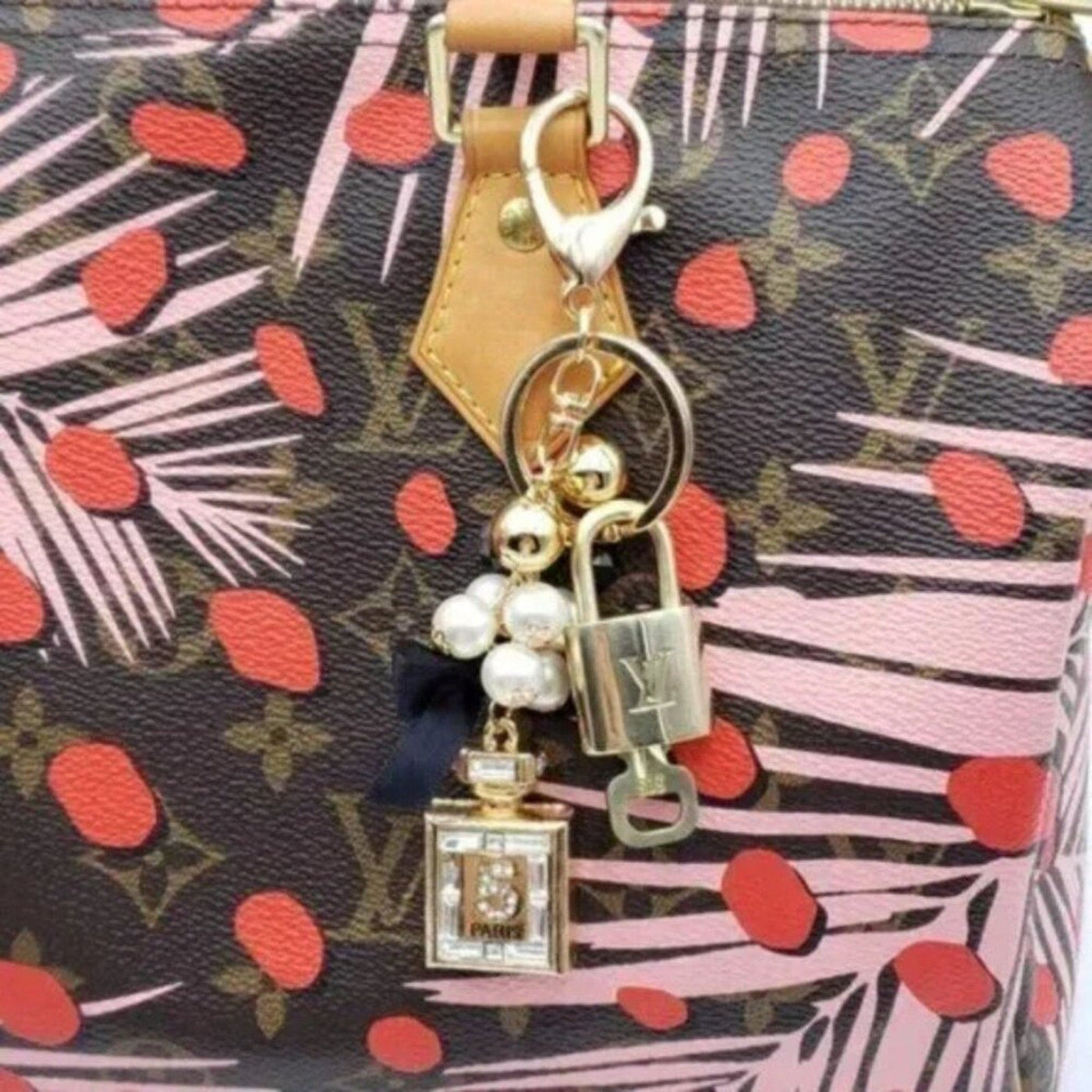 100% Auth Louis Vuitton Lock & Key with unbranded Bagcharm, Keycharm, Keychain - Luxury Cheaper LLC