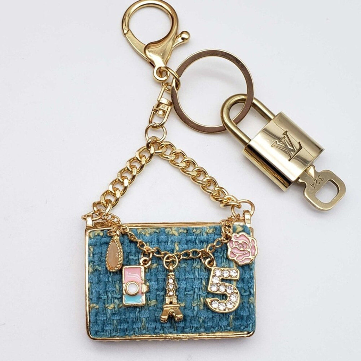 100% Auth Louis Vuitton Lock & Key with unbranded Bagcharm, Keycharm, Keychain - Luxury Cheaper LLC