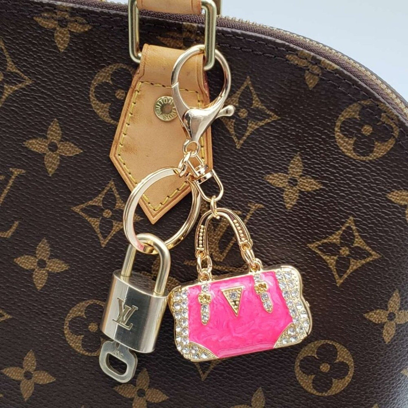 100% Auth Louis Vuitton Lock & Key with unbranded Bagcharm, Keycharm, Keychain - Luxury Cheaper LLC