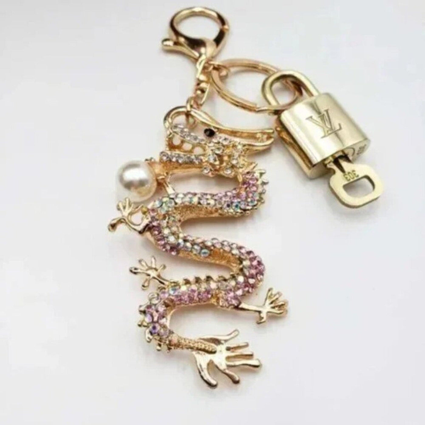 100% Auth Louis Vuitton Lock & Key with unbranded Bagcharm, Keycharm, Keychain - Luxury Cheaper LLC