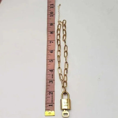 100% Auth Louis Vuitton Lock & Key with Unbranded Gold Plated Chain Necklace - Luxury Cheaper LLC