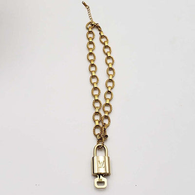 100% Auth Louis Vuitton Lock & Key with Unbranded Gold Plated Chain Necklace - Luxury Cheaper LLC