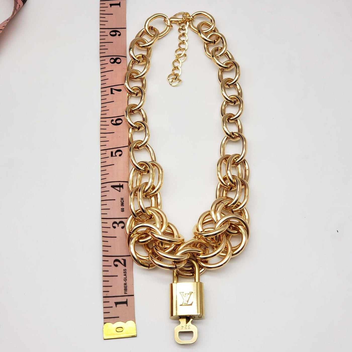 100% Auth Louis Vuitton Lock & Key with Unbranded Gold Plated Chain Necklace - Luxury Cheaper LLC