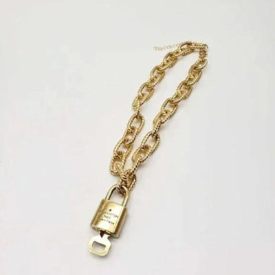 100% Auth Louis Vuitton Lock & Key with Unbranded Gold Plated Chain Necklace - Luxury Cheaper LLC