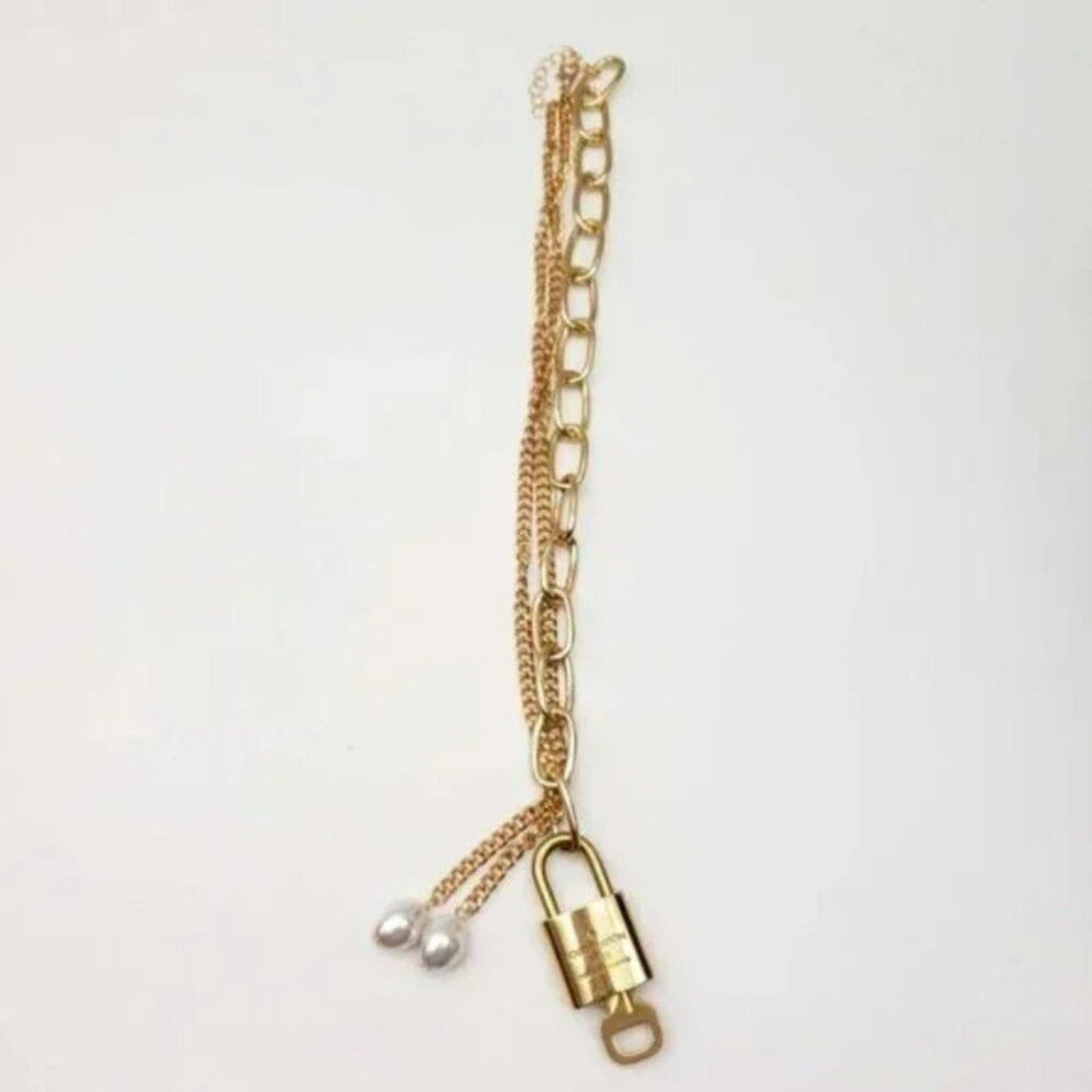 100% Auth Louis Vuitton Lock & Key with Unbranded Gold Plated Chain Necklace - Luxury Cheaper LLC