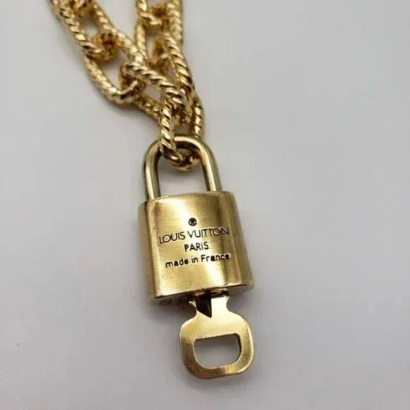 100% Auth Louis Vuitton Lock & Key with Unbranded Gold Plated Chain Necklace - Luxury Cheaper LLC