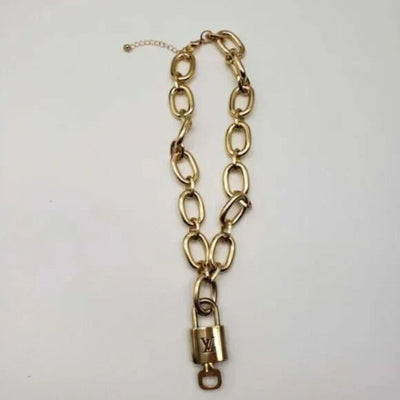 100% Auth Louis Vuitton Lock & Key with Unbranded Gold Plated Chain Necklace - Luxury Cheaper LLC