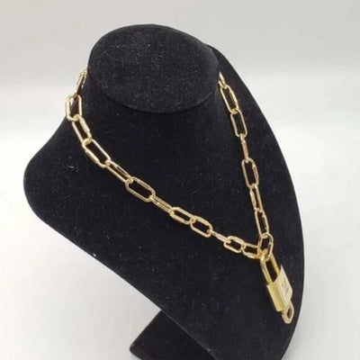 100% Auth Louis Vuitton Lock & Key with Unbranded Gold Plated Chain Necklace - Luxury Cheaper LLC