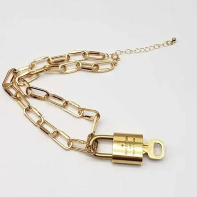 100% Auth Louis Vuitton Lock & Key with Unbranded Gold Plated Chain Necklace - Luxury Cheaper LLC