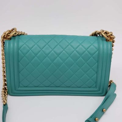 100% Authentic CHANEL Boy Green Leather Shoulder Bag 2650 - 080524 - Luxury Cheaper LLC