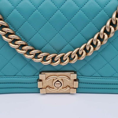 100% Authentic CHANEL Boy Green Leather Shoulder Bag 2650 - 080524 - Luxury Cheaper LLC