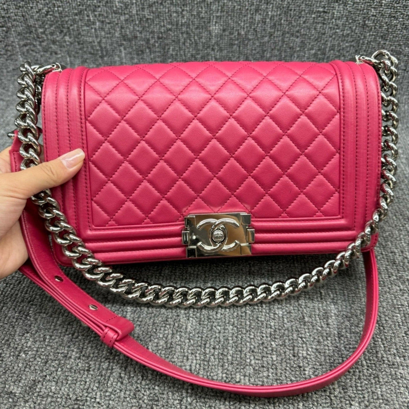 100% Authentic CHANEL Boy Leather Shoulder Bag - Luxury Cheaper LLC