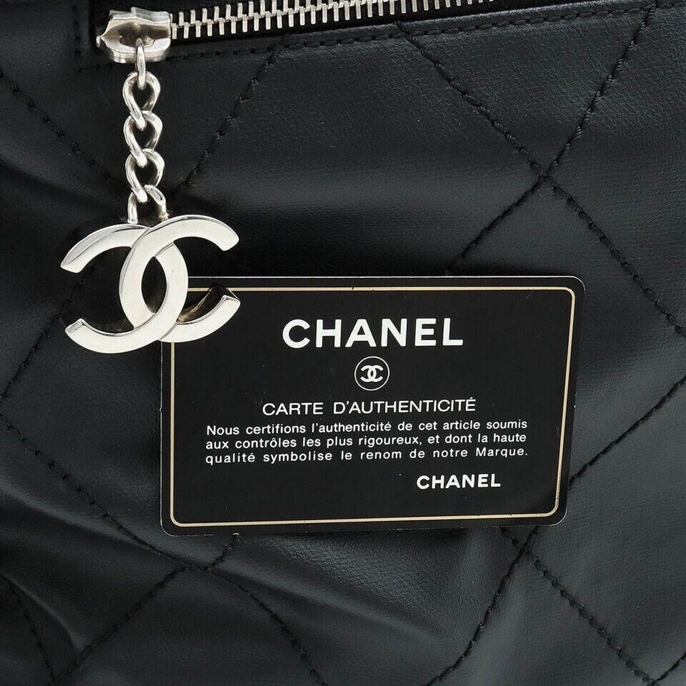 100% Authentic Chanel Paris Biarritz GM Leather Black with Pouch Tote Bag - Luxury Cheaper LLC