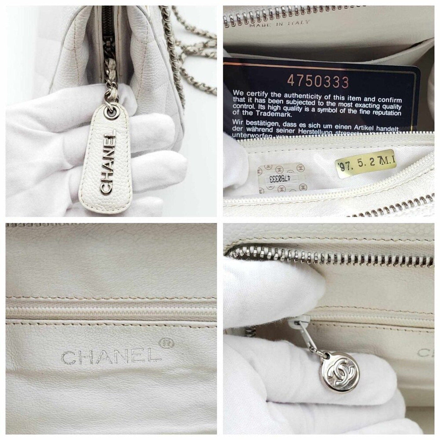 100% Authentic CHANEL Quilted Matelasse CC Logo Caviar Skin Chain Shoulder Bag - Luxury Cheaper LLC